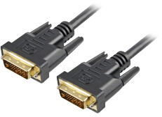 Sharkoon DVI-D/DVI-D (24+1), 1 m DVI kábel Fekete (4044951017355)