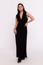 BeWear Elegáns Női Ruha Maxi Sima Füllel Fekete 36 S