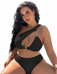 Shein Fürdőruha Felső Fekete Aszimmetrikus Felső 42 XL__42