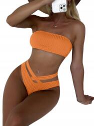 Shein Kétrészes Narancssárga Csíkos Fürdőruha 38 M__M