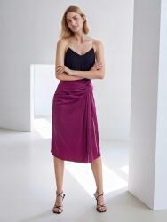 Shein XC46102 Motf Szatén MIDI Szoknya Fodros M-es