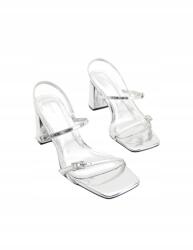 Reserved IC67207 Metál Ezüst Magassarkú Szandál (19) 37 (6085y)