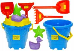 nicola. toys Homok Készlet XL Zár Vödör 3, 2L Lapát Gereblye Formák Szűrő (63056)