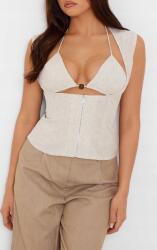 Prettylittlething DC42201 Felső Bézs Aszimmetrikus Cipzár Prettylittlething (12) Xxs