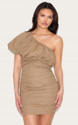 Prettylittlething IC24307 Prettylittlething Aszimmetrikus Ruha Mini Bézs Fodros (33) L