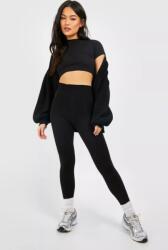 Boohoo Leggings Fekete Elasztikus Basic M/L Bde