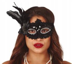  Virággal és tollal díszített farsangi maszk (8434077129425)
