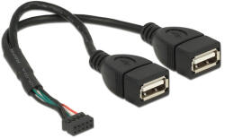Delock 84933 USB 2.0 0, 2 M 2 x USB A Fekete (84933)