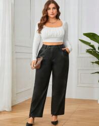 Shein Curve Nadrág Fekete Viaszolt XL XL