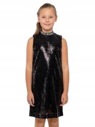 Guess Fekete Flitteres Ruha, állógallérral, Size 8L (372976)