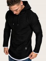 Shein Férfi Pulóver Fekete Sport Kapucnis L__L
