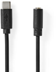 Nedis CCGL65960BK10 USB kábel USB 2.0 1 M USB C-típus 3.5mm Fekete (CCGL65960BK10) - compzone