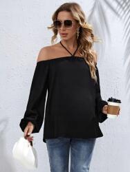 Shein T12316 Shein Fekete Kismama Blúz Nyitott Vállakkal (37) XXL