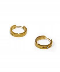  Acél fülbevaló, aranyozott, kör alakú, 15 mm