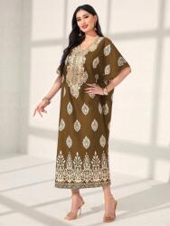 Shein IC74310 Shein Ruha Tunika Maxi Geometrikus Mintás Hímzés M