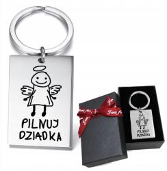  Gravírozott kulcstartó Nagypapa Őrangyal Acél (zk010)