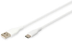 ASSMANN AK-300340-005-W USB kábel USB 2.0 0, 5 M USB A USB C 0, 48 Gbit/s 60 W Fehér (AK-300340-005-W)