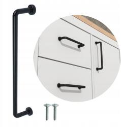 Global Service Bútorfogantyú 160 mm-es reling cső konyhaszekrény fiók fekete loft (2324160N)
