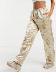  Női Szatén Nadrág Bézs Print 38 M 1AAP