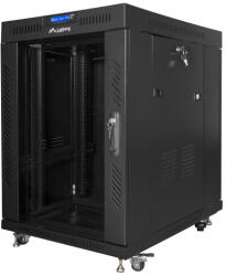 Lanberg FF01-8015-12BL állvány 15U Szabadonálló állvány Fekete (FF01-8015-12BL) - compzone