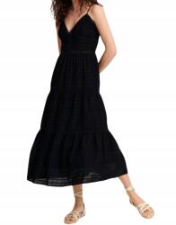 Reserved HC13210 hímzett ruha, fekete, Size 42, maxi, fodros