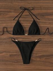 Shein CC34314 Shein Fekete Texturált Kétrészes Fürdőruha (38) S