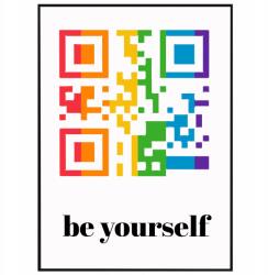 Lmbt poszter Be Yourself QR-kód Szivárvány Minták A3