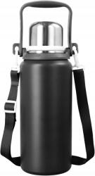  Thermo palack 1, 2L Nagy Acél termosz Melegen tart 12h Hideg (SDFGHJKL)