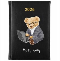 FunnyCase Könyvnaptár 2026 Busy Guy Fekete tervező Időzítő Ajándék Minták (Kalendarz Czarny BUSY GUY)