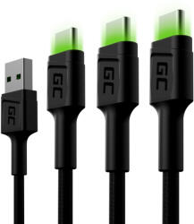 Green Cell KABGCSET03 2 M USB A USB C Fekete (KABGCSET03)