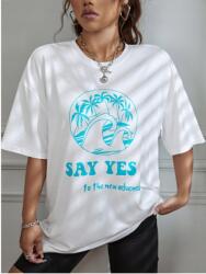 Shein Női Póló Fehér Print Casual 38 M Aaa - allegro - 2 680 Ft