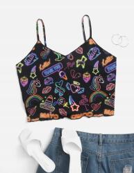 Shein DC21309 Shein Crop Top Nyomott Mintával (29) 44