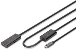 ASSMANN DA-73111 USB kábel USB 3.2 Gen 1 (3.1 Gen 1) 10 M USB C USB A Fekete (DA-73111)