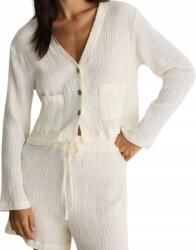 Reserved EC46106 Muszlin Hosszú Ujjú Ing Gombos Ekrü Nyakkivágással (27) XXL