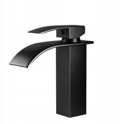  Mosdócsap Álló Vízesés Kocka Alakú Fürdőszobai Mosdócsaptelep Fekete (W0011-BLACKSHORT)