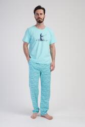  Férfi rövid ujjú pizsama, hosszú nadrág 3112343878 Vienetta, XL, menta