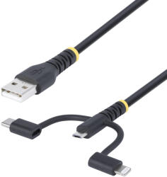 StarTech RLTCUB1MBK USB kábel USB 2.0 1 M USB A Micro-USB B 0, 48 Gbit/s Fekete (RLTCUB1MBK)