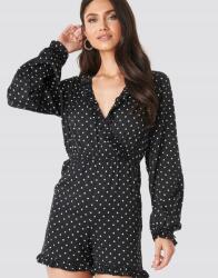 NA-KD Nyári Overál Fekete Pöttyös 32 Xxs 1ACL