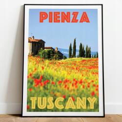  Toszkána Pienza Toszkána Olaszország Poszter A3 (T11 Obraz Plakat Podróżniczy włochy a3)