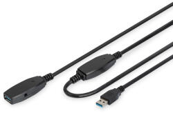 ASSMANN DA-73107 USB kábel USB 3.2 Gen 1 (3.1 Gen 1) 20 M USB A 5 Gbit/s Fekete (DA-73107)