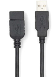 Nedis CCGL60010BK30 USB kábel USB 2.0 1 M USB A Fekete (CCGL60010BK30)