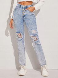 Shein XC13107 Shein Egyenes Szárú Farmernadrág Kopásálló S