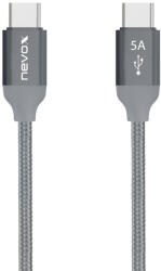 nevox 1654 USB kábel USB 2.0 2 M USB C 0, 48 Gbit/s 100 W Szürke, Ezüst (1654)