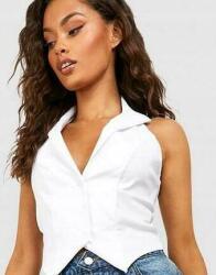 Boohoo Fehér Mellény Rövid Gallér Nyitott Hát Gombok Boohoo 42