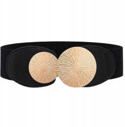  fekete Öv női elasztikus bőr elegáns kabát kiegészítő hölgyeknek (modny pasek z elastyczną wstawką)