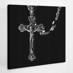 Stílusos Vászonkép Nappaliba Rózsafüzér és kereszt 30x30 cm (010030010460000275607)