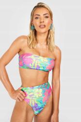 Boohoo FC34302 Boohoo Bikinialsó Magas Derekú Trópusi Mintával XXL