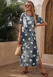 Shein Női Ruha Print MIDI Virágok