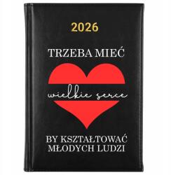 FunnyCase Könyvnaptár 2026 Nagy Szív Fekete tervező határidőnapló Ajándék Wz (Kalendarz Czarny WIELKIE SERCE)