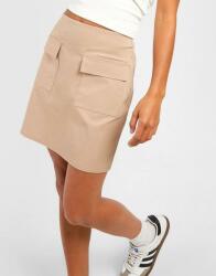 Boohoo Petite Mini Cargo Szoknya, Size 36, bézs, viszkóz-nylon